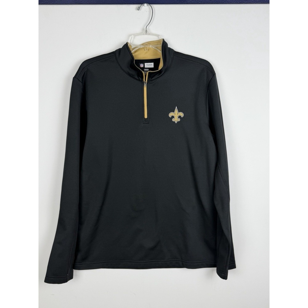 New Orleans Saints Men's Team‎ Apparel Quarter Zip Black Pullover Size M